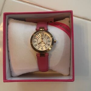 Gold-Tone Women's Watch with Pink Strap